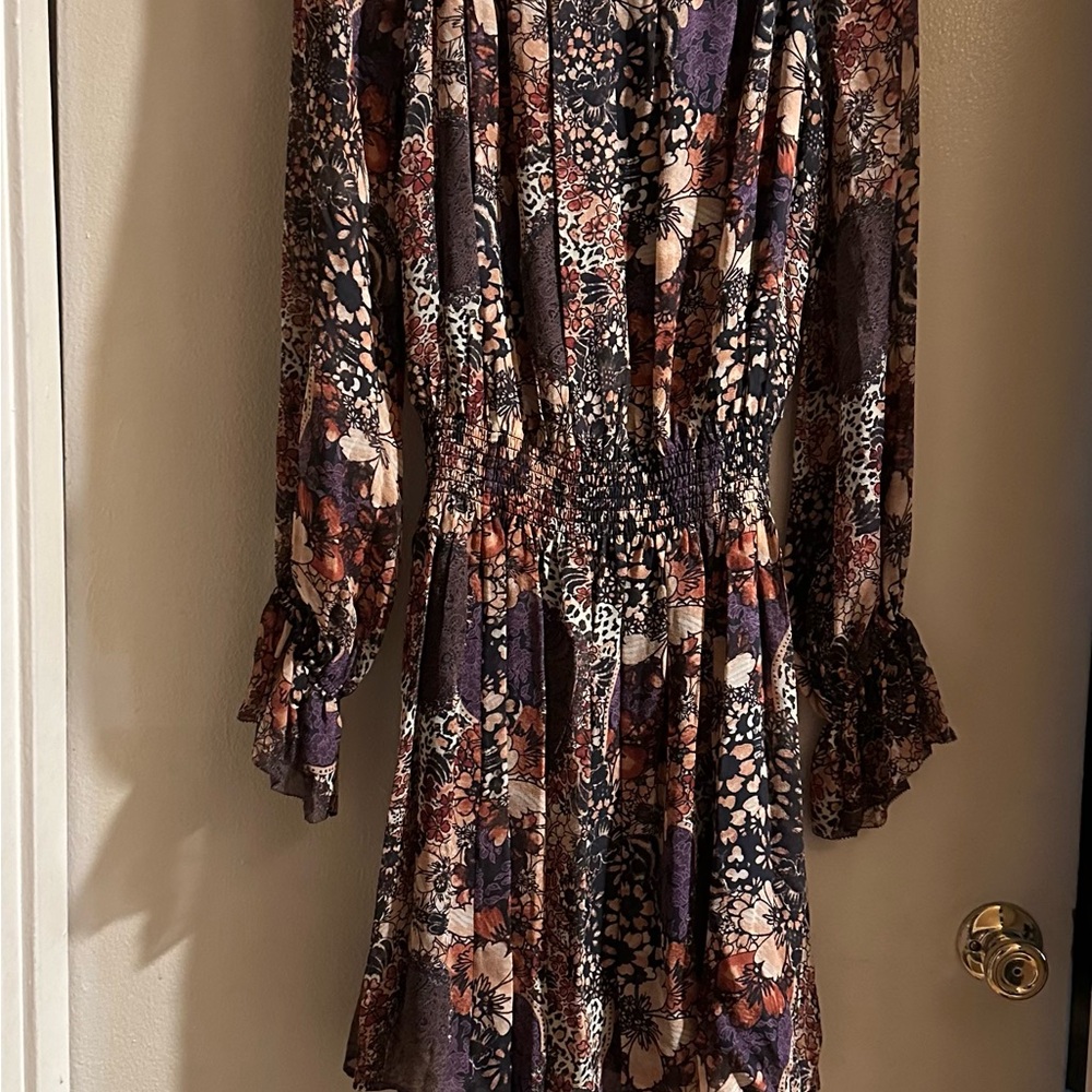 Rachel Zoe Multicolor Floral Long Sleeve Dress